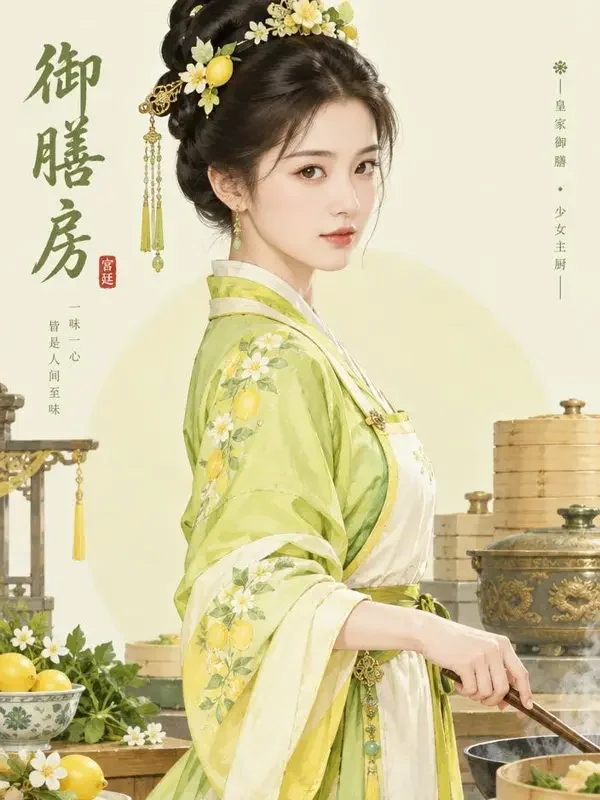 AI美好短剧《古代小厨娘》高清封面